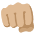 👊🏼 oncoming fist: medium-light skin tone display on Google